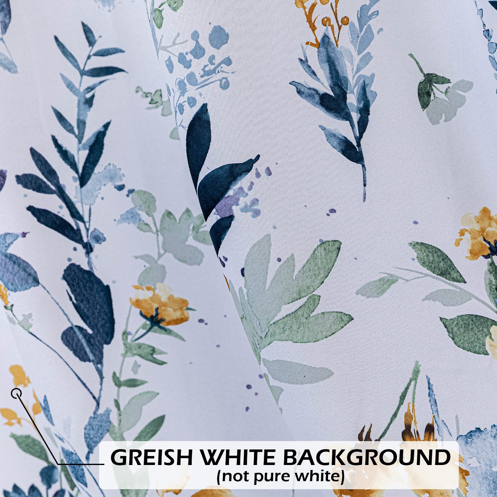 MYSKY HOME floral curtains grommets closeup; sturdy hardware supports easy daily use.