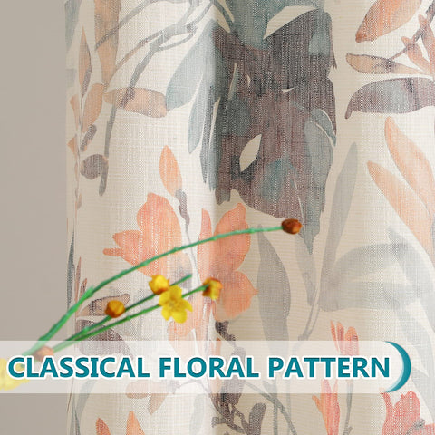 MYSKY HOME floral curtains light-filtering fabric enhances privacy while keeping room airy