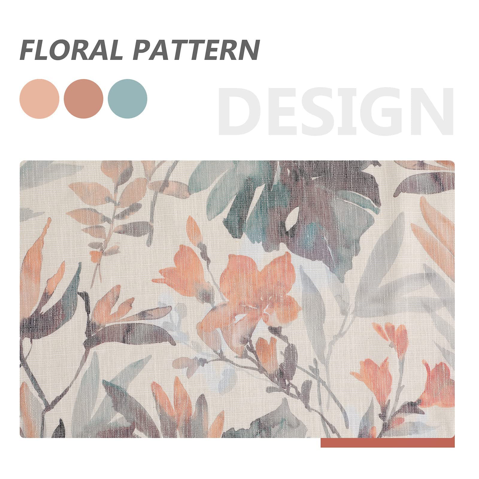 MYSKY HOME floral curtains living room drape ready for cozy ambient light