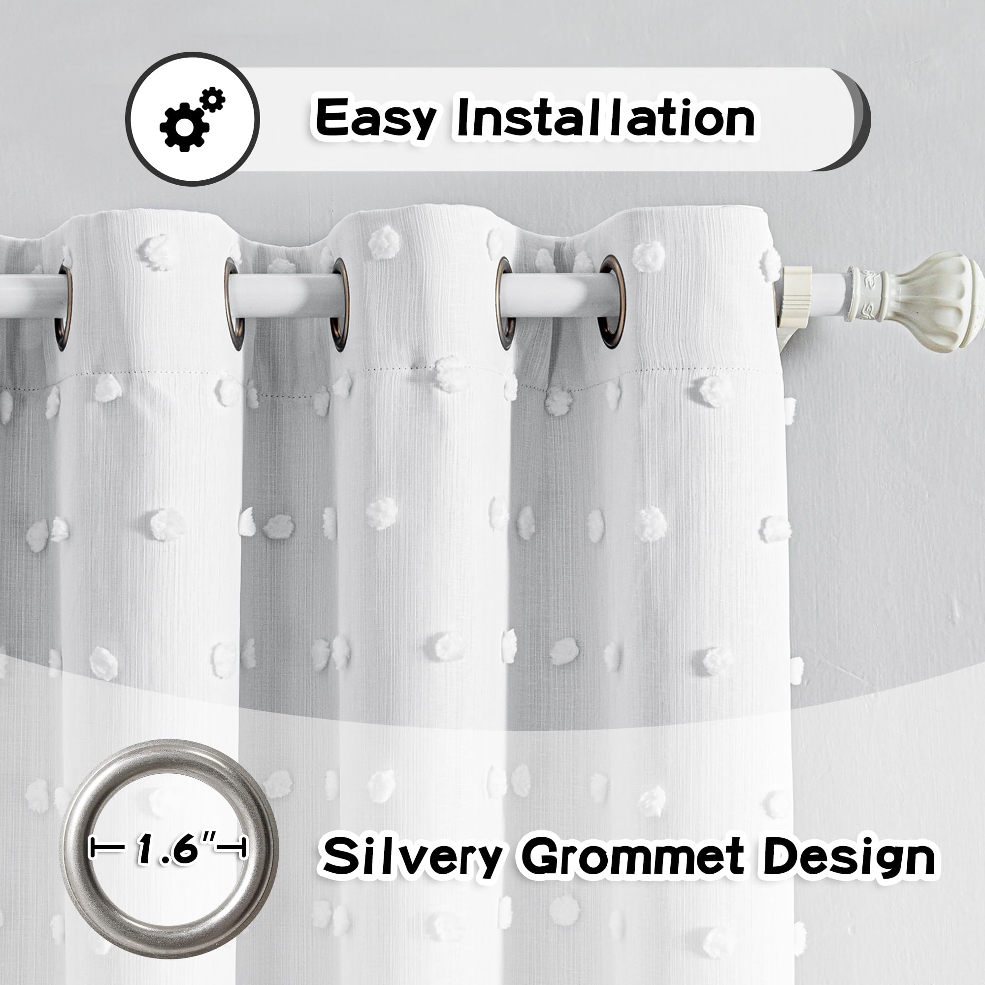 MYSKY HOME grommet-top curtain close-up showing easy slide
