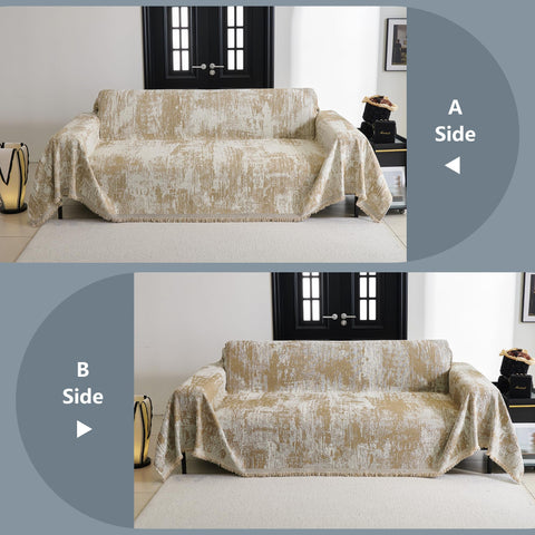 MYSKY HOME L-shape sofa cover offers easy placement and stay-in-place fit.