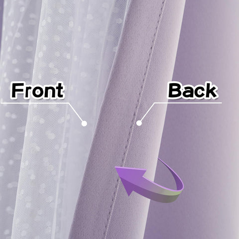 MYSKY HOME Easy-care Lilac curtains ready to wash and dry