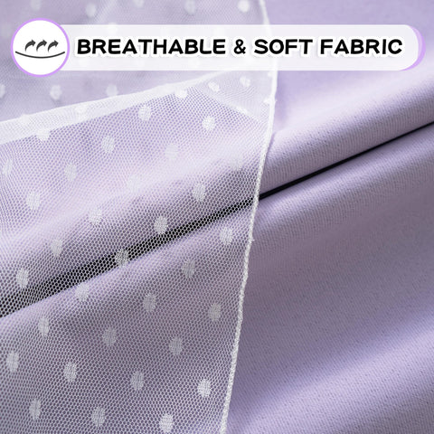 MYSKY HOME Polka dot sheer layer on the front of Lilac blackout curtains