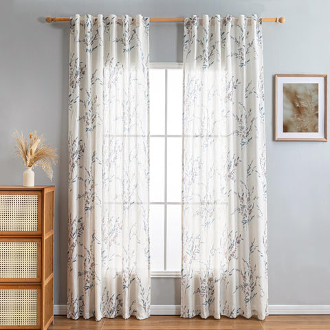 MYSKY HOME linen blend curtain close-up highlighting soft texture and wrinkle resistance