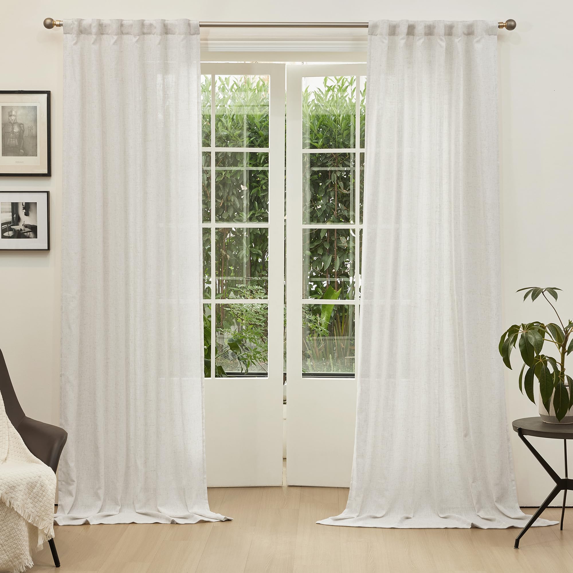MYSKY HOME semi-sheer curtains filter sunlight while maintaining room brightness.