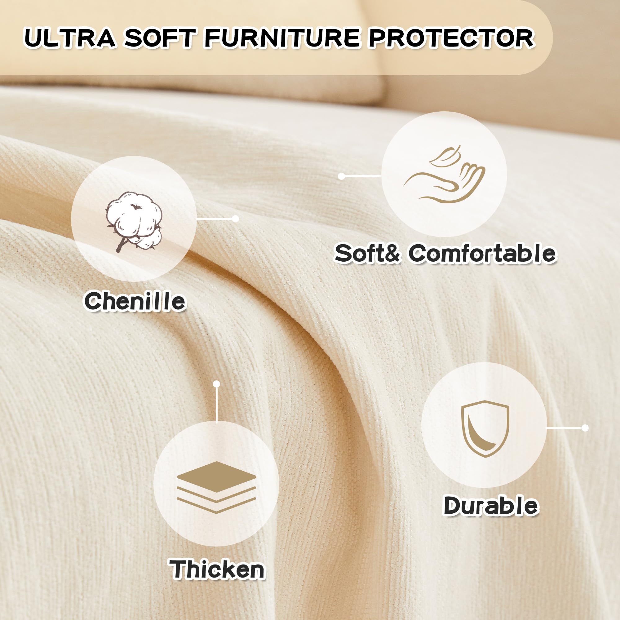 MYSKY HOME machine-washable slipcover for simple cleaning after spills.