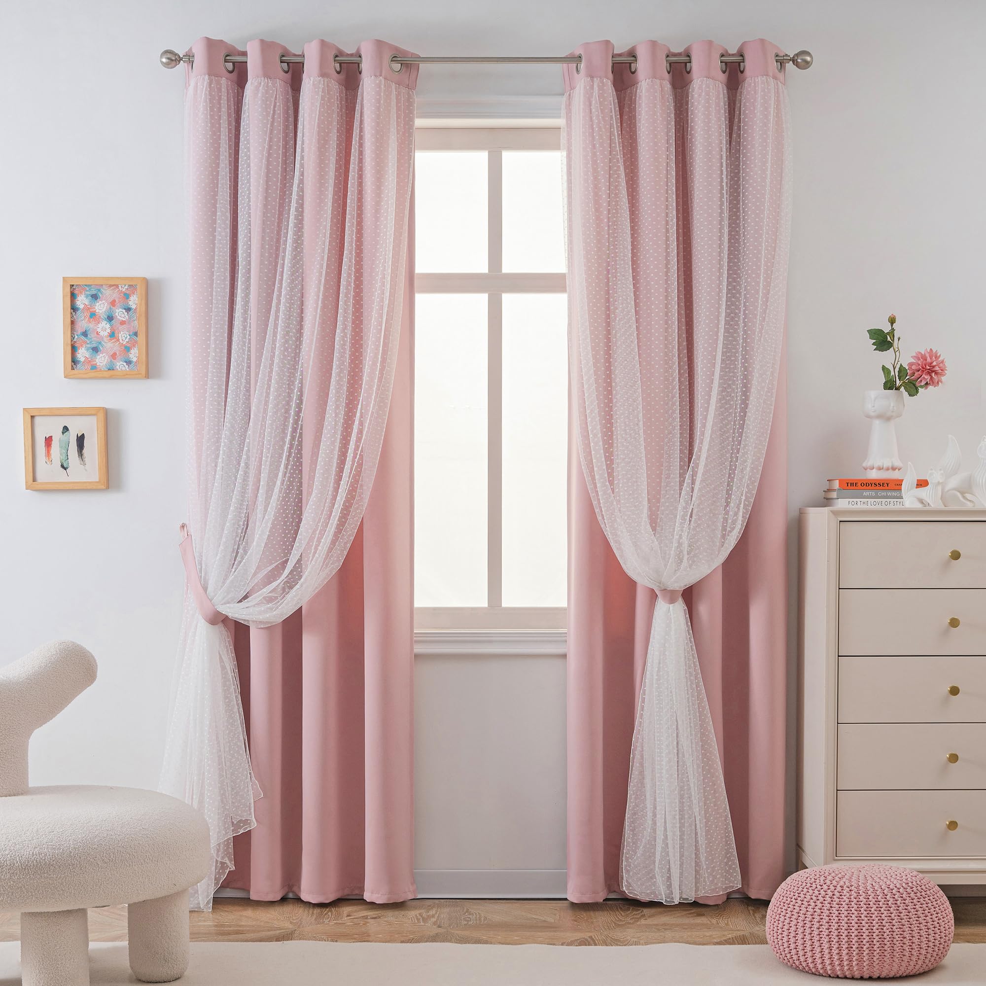 MYSKY HOME machine washable curtains simplify care and maintenance.