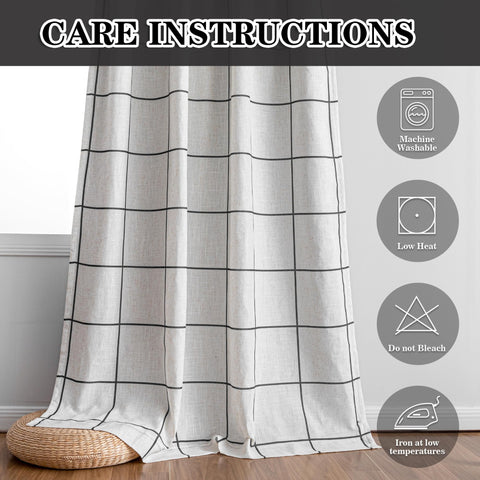 MYSKY HOME easy-care curtains shown for machine washing simplicity.
