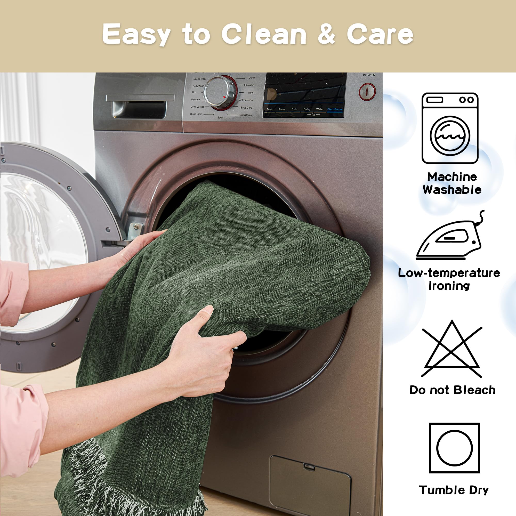 MYSKY HOME machine-washable-soft-cover cleans easily after spills.