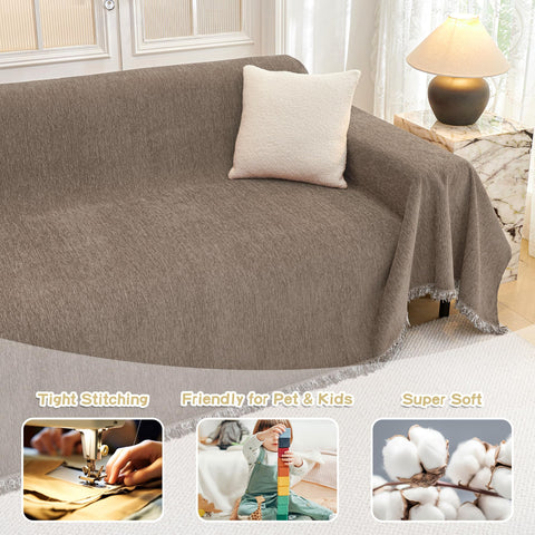 MYSKY HOME non-slip sofa protector keeps the cover in place.