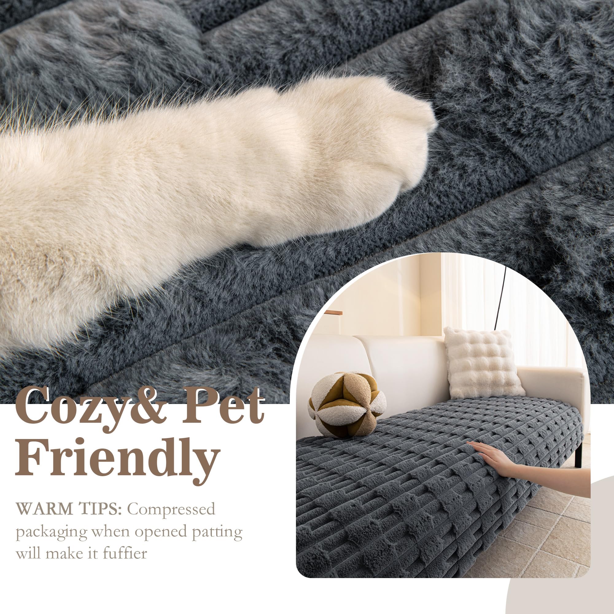 MYSKY HOME plush top layer cushions you for everyday lounging on a 3-cushion sofa.