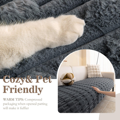 MYSKY HOME plush top layer cushions you for everyday lounging on a 3-cushion sofa.
