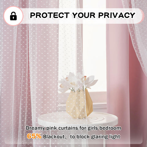 MYSKY HOME polka dot sheer layer adds decorative light diffusion.