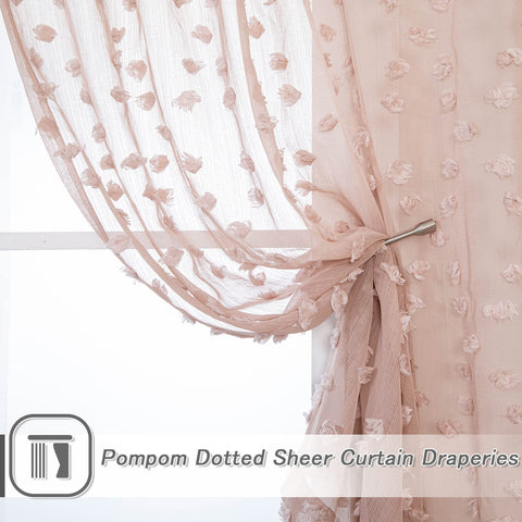 MYSKY HOME Pom Pom textured curtains add boho charm to living spaces.