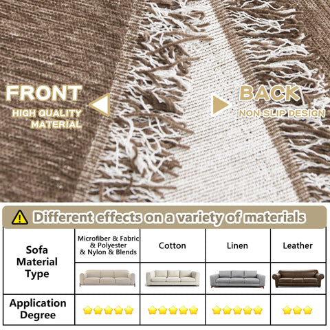 MYSKY HOME sand-color couch cover blends with decor.