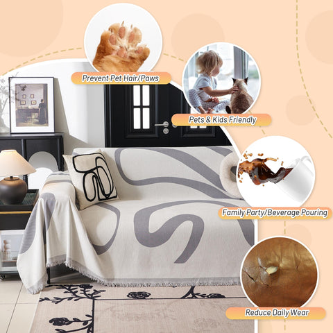 MYSKY HOME sectional sofa arrangement demonstrates versatile sizing and coverage.
