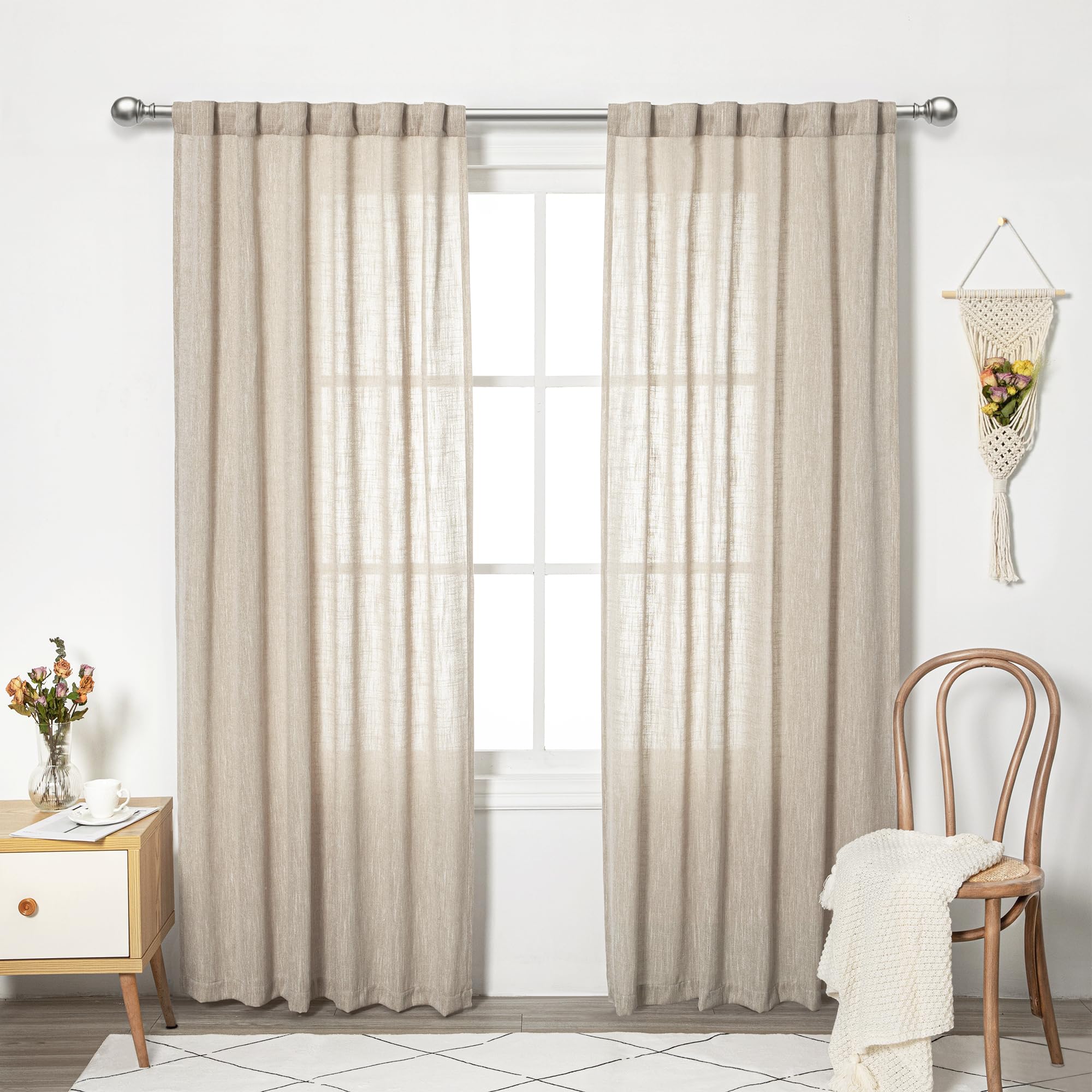 MYSKY HOME semi-sheer curtains diffuse light while preserving privacy
