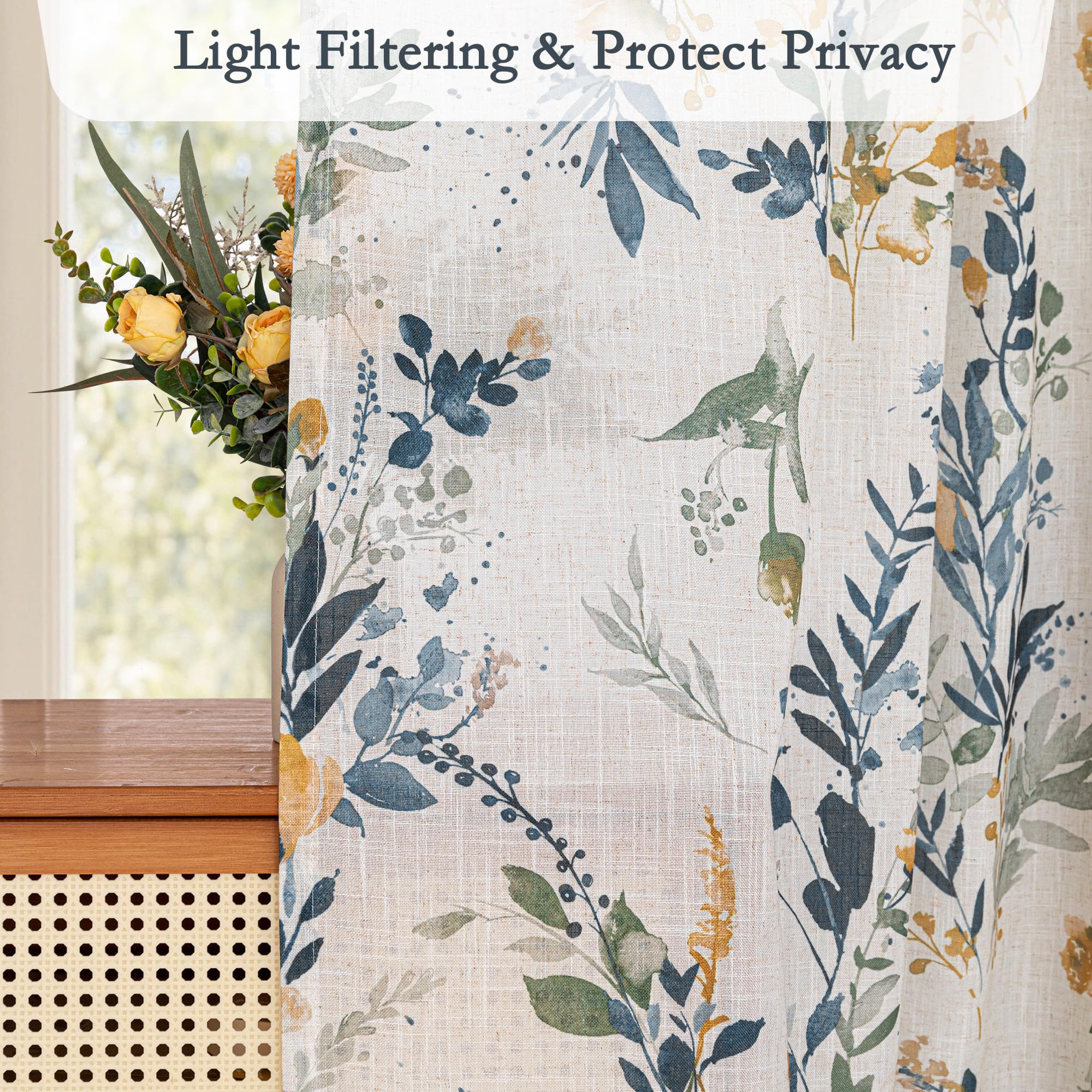 MYSKY HOME semi-sheer curtains offer gentle light filtration while preserving privacy.