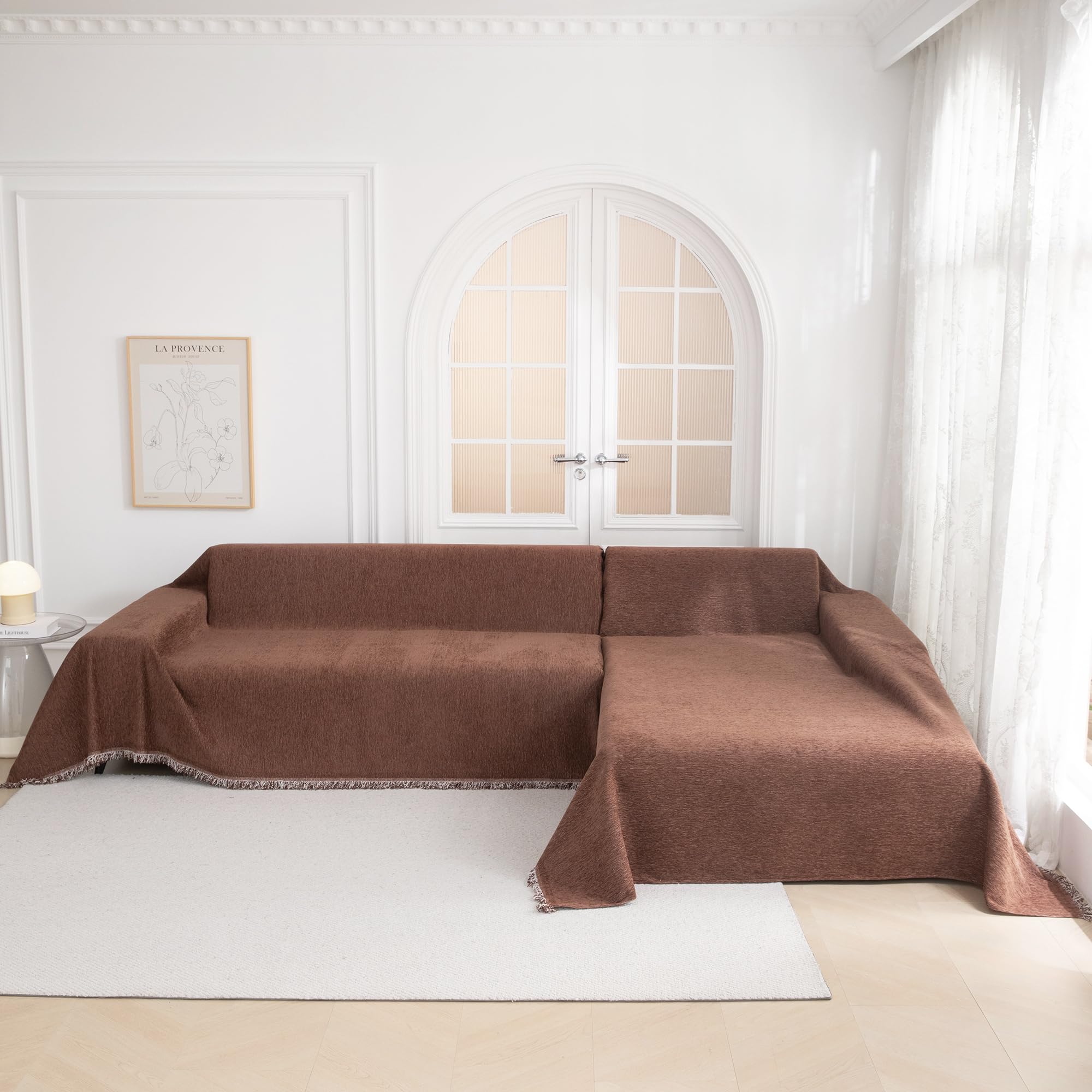 MYSKY HOME anti-slip backing keeps the cover securely in place