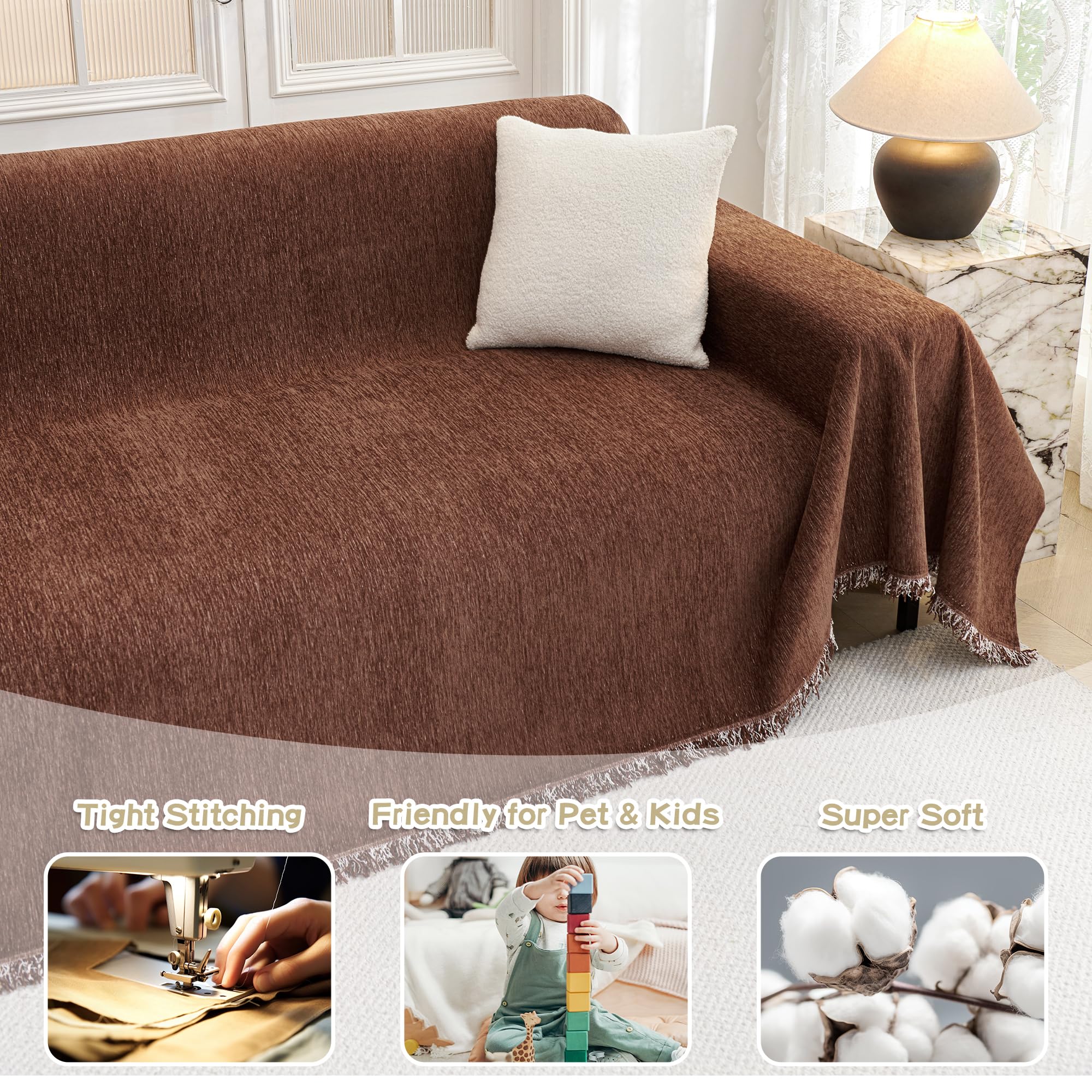 MYSKY HOME tassels detail enhances boho style on your sofa