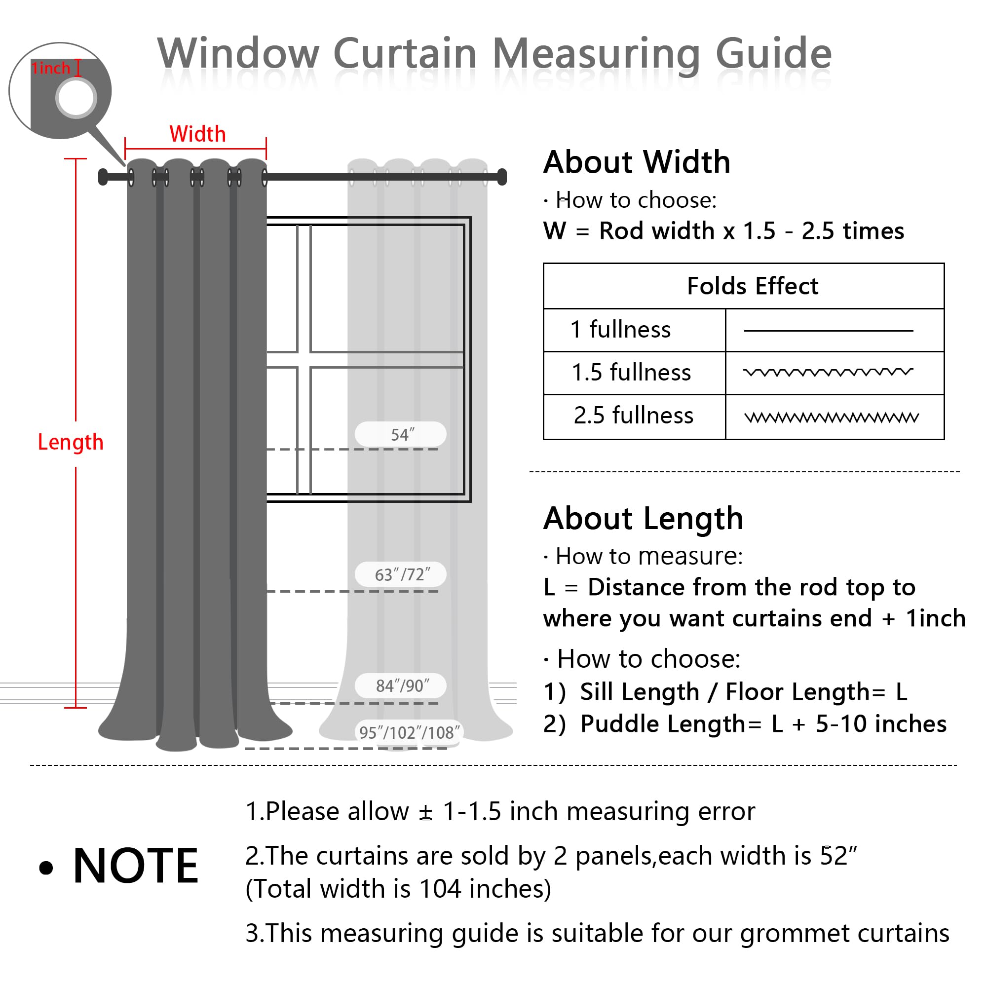 MYSKY HOME 52x84 panels provide generous coverage for window privacy.