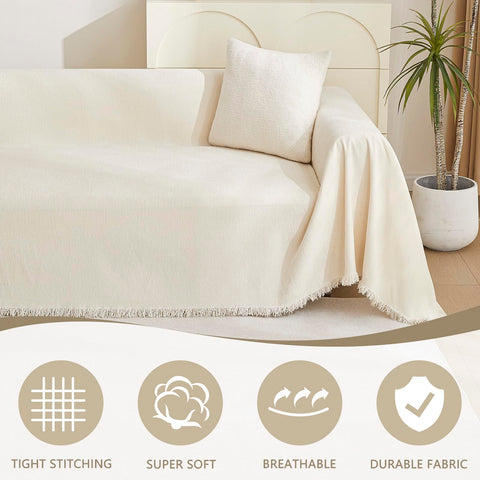 MYSKY HOME thick chenille sofa cover showcases plush texture and protection