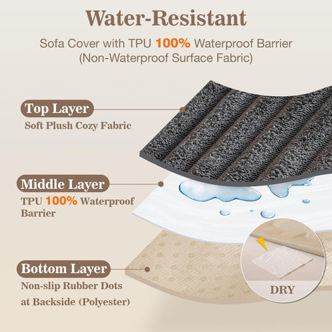 MYSKY HOME washable couch cover cleans easily in cold water.