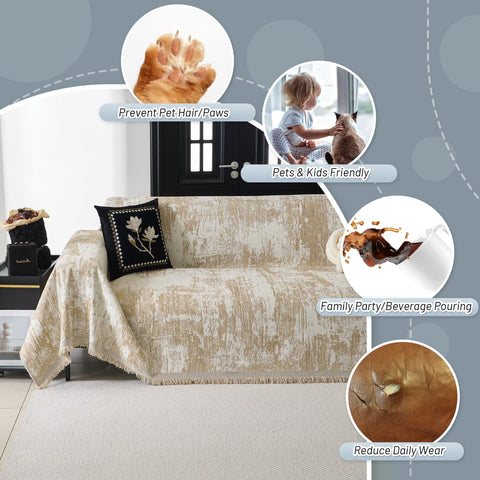 MYSKY HOME washable couch cover offers durable, easy-care protection.