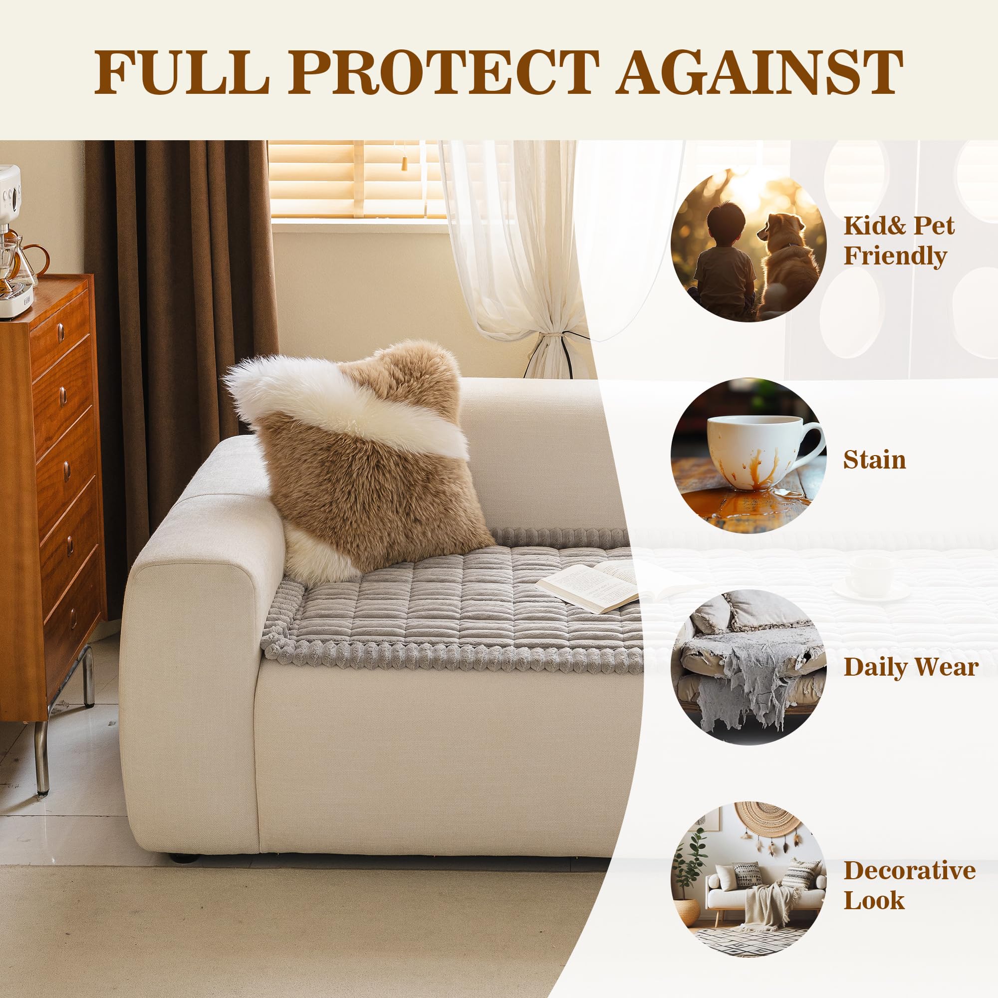 MYSKY HOME washable sofa slipcover enables easy care.