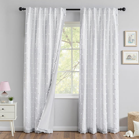 MYSKY HOME white blackout curtains 84in block light for peaceful bedrooms.