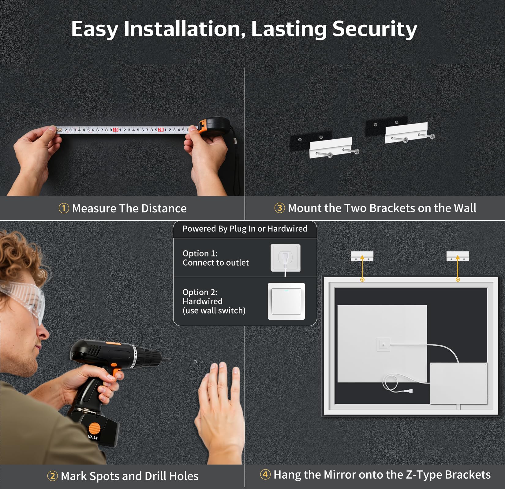 MYSUNORIA easy install with plug-in or hardwired setup.