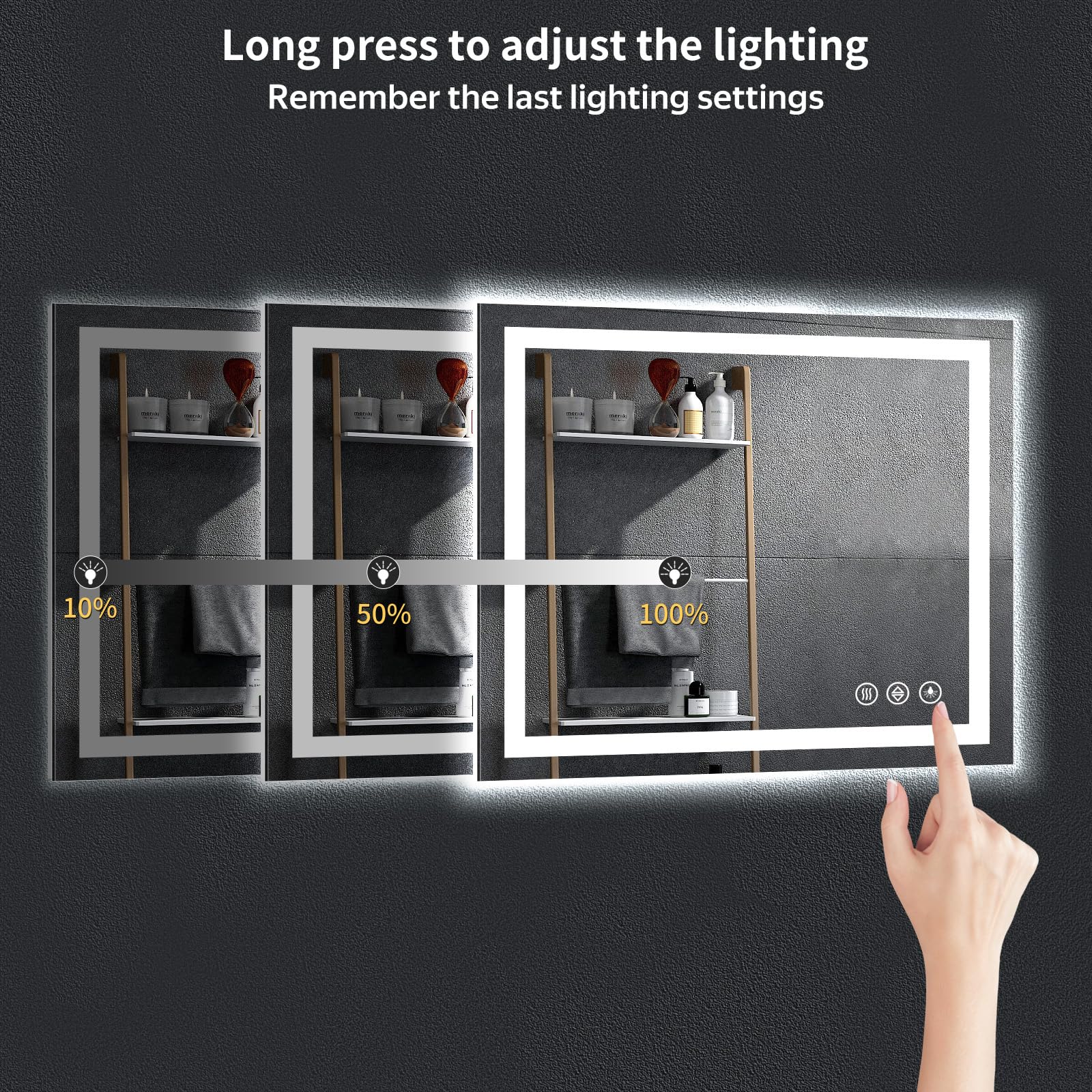 MYSUNORIA memory function restores your last brightness and color setting.