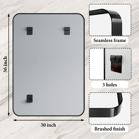 MYSUNORIA matte black farmhouse style vanity mirror complements rustic or modern decor.