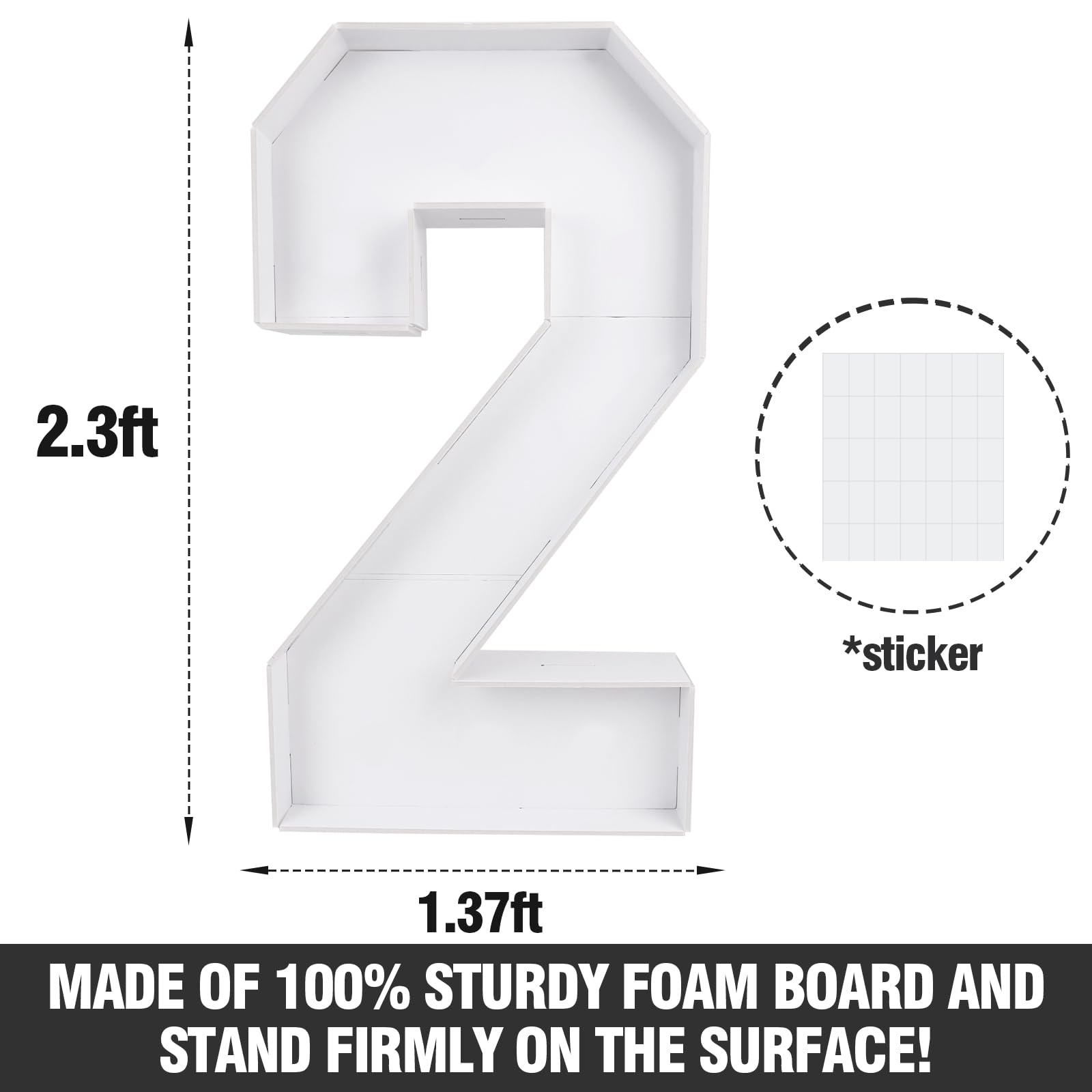 Mythcloud 2026 graduation number kit side view for high visibility venue signage.