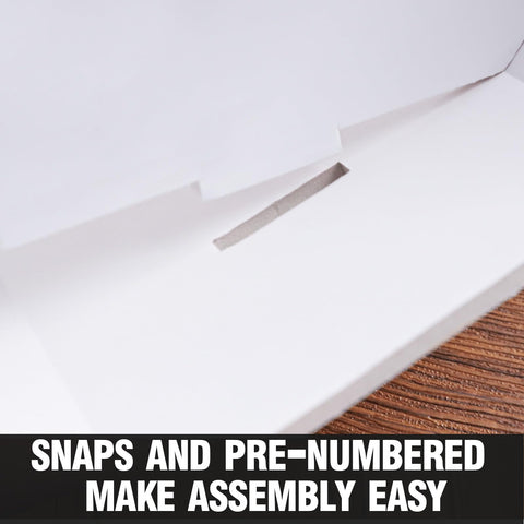 Mythcloud grad letters snap-fit design speeds assembly without tools.