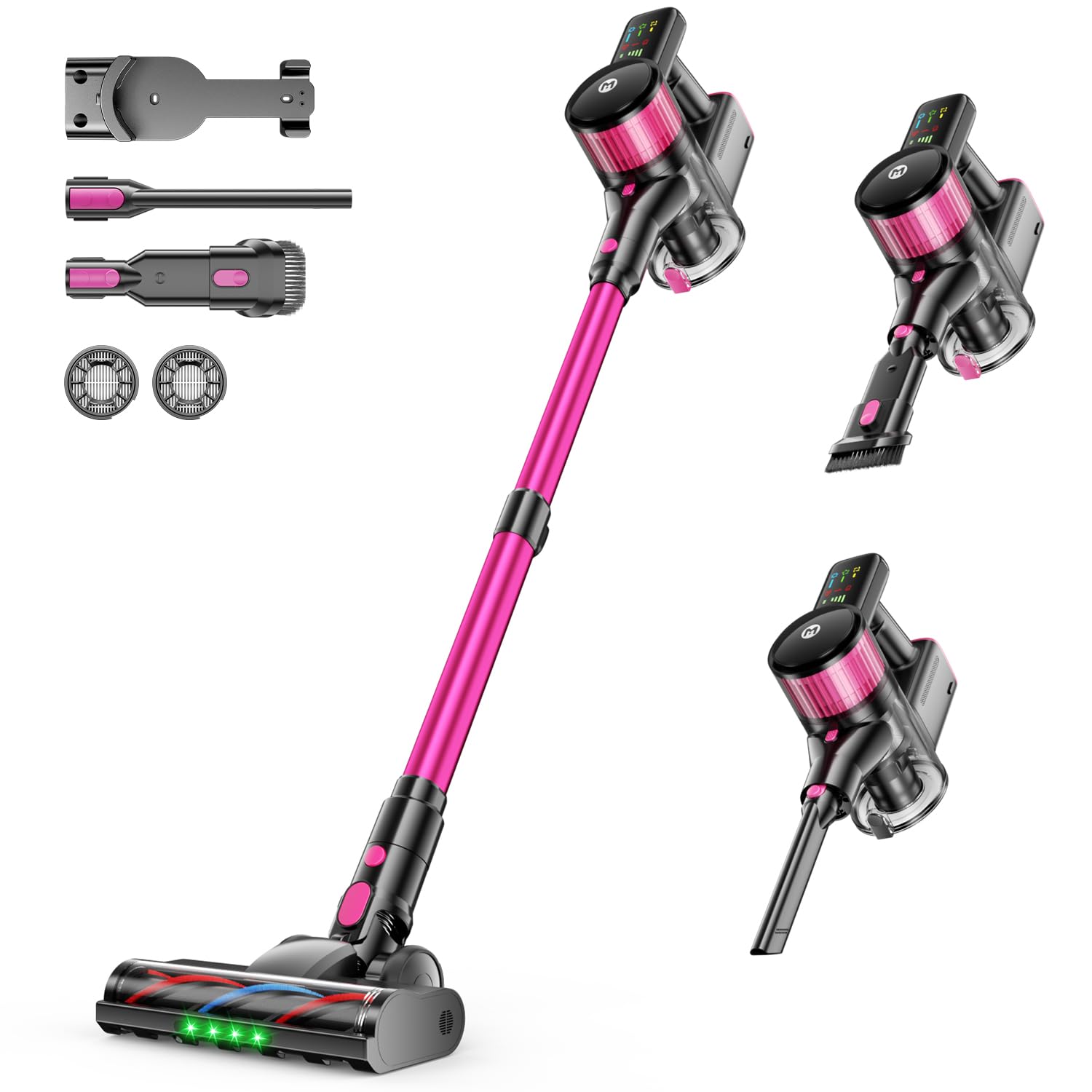 MYUAKO Nova R8 cordless vacuum, front view, lightweight and easy to maneuver.