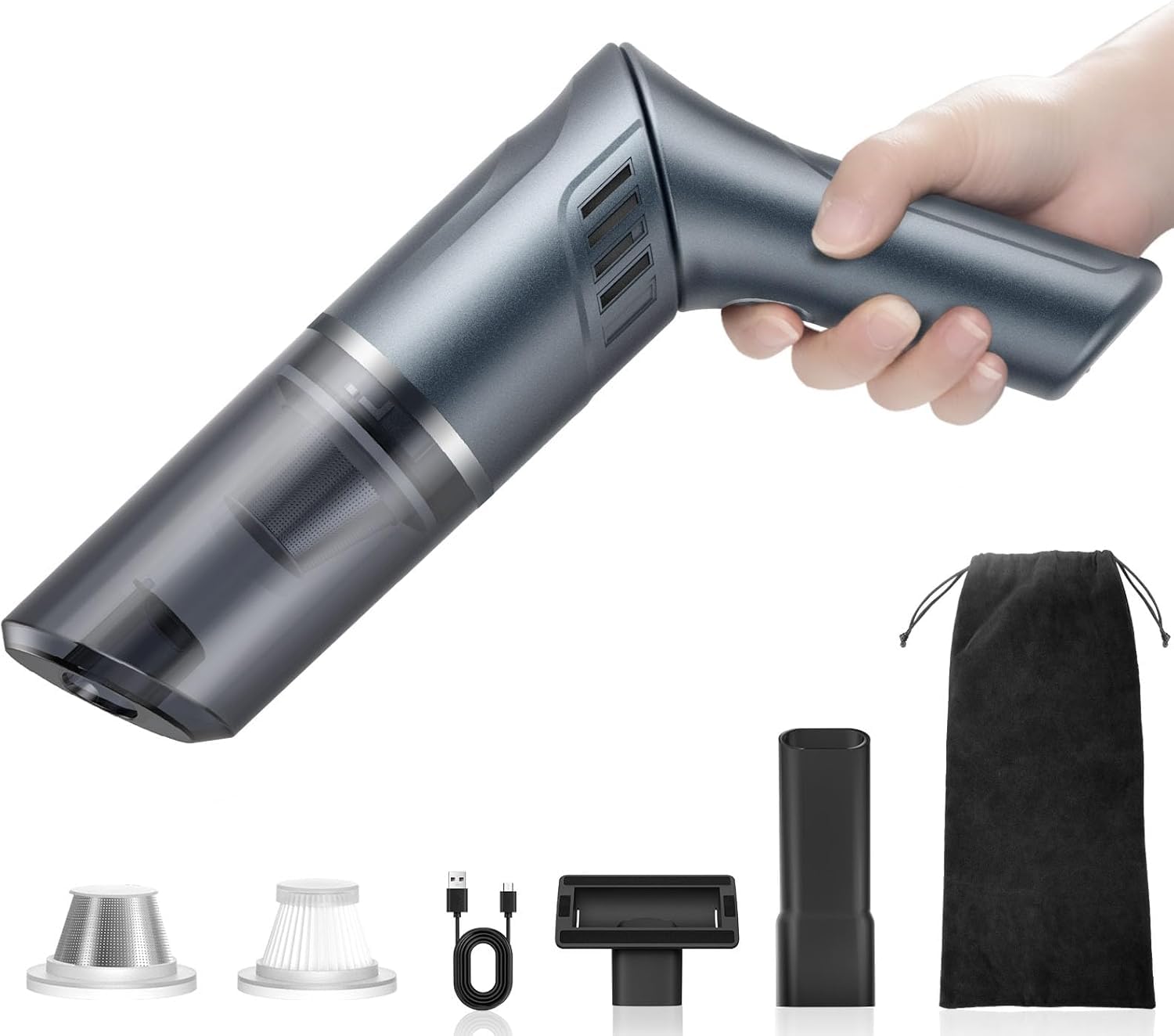 MZGO cordless car vacuum main unit for quick on-the-go cleanups.