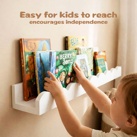 MZJZBN playroom wall storage shelves with small decor