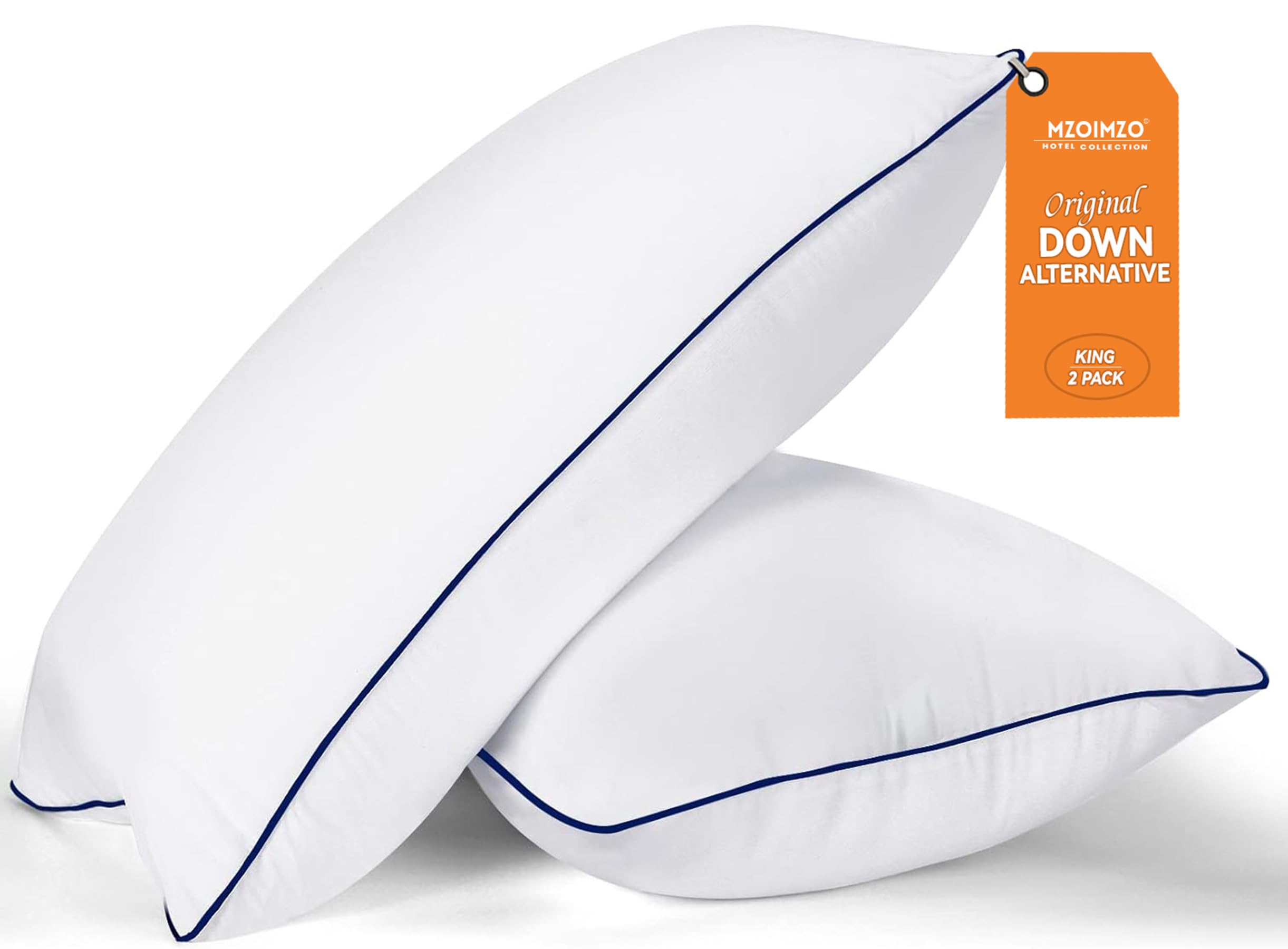 MZOIMZO king-size pillow pair, front view, ideal for luxurious sleep support