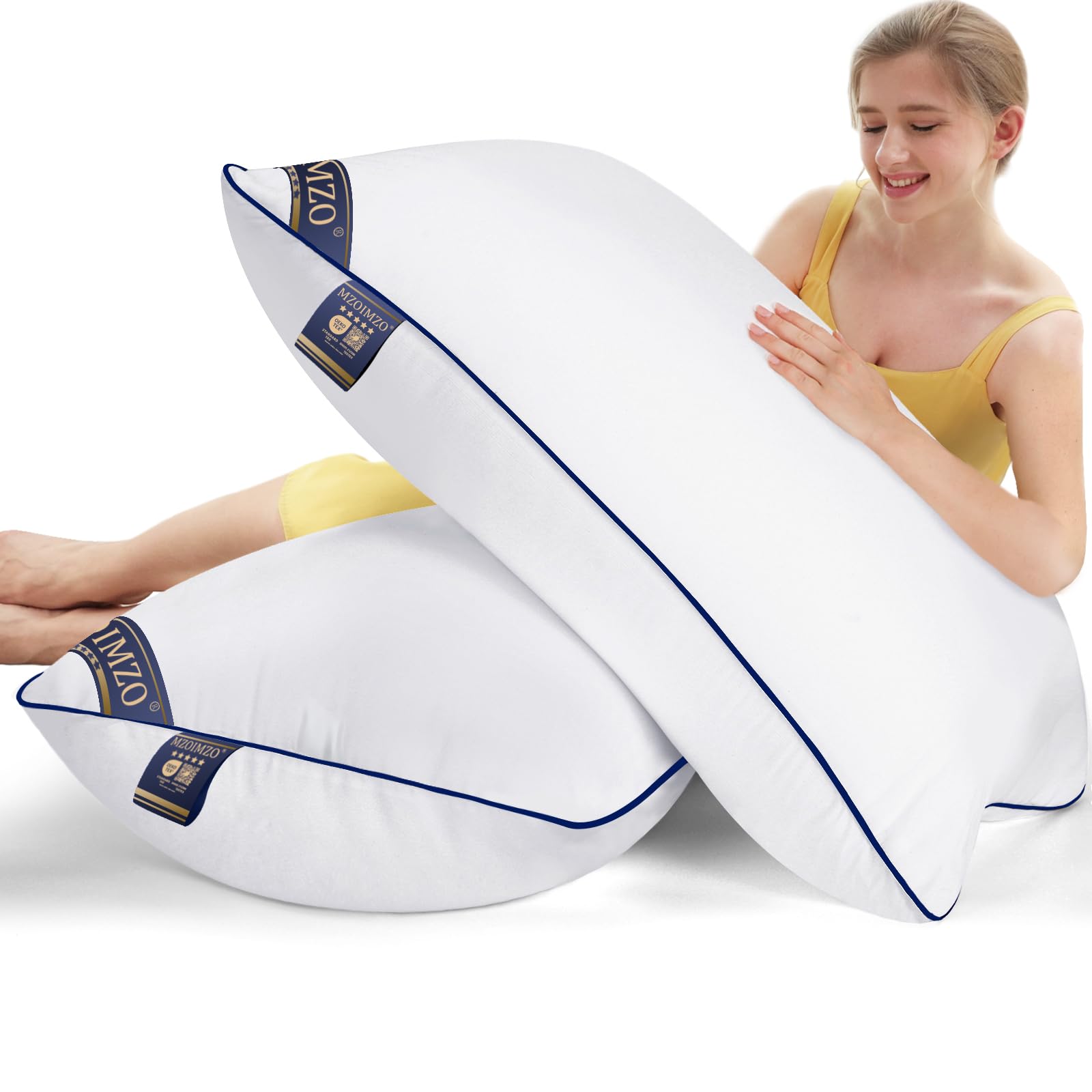 MZOIMZO king-size supportive pillows, set of 2, with balanced neck support