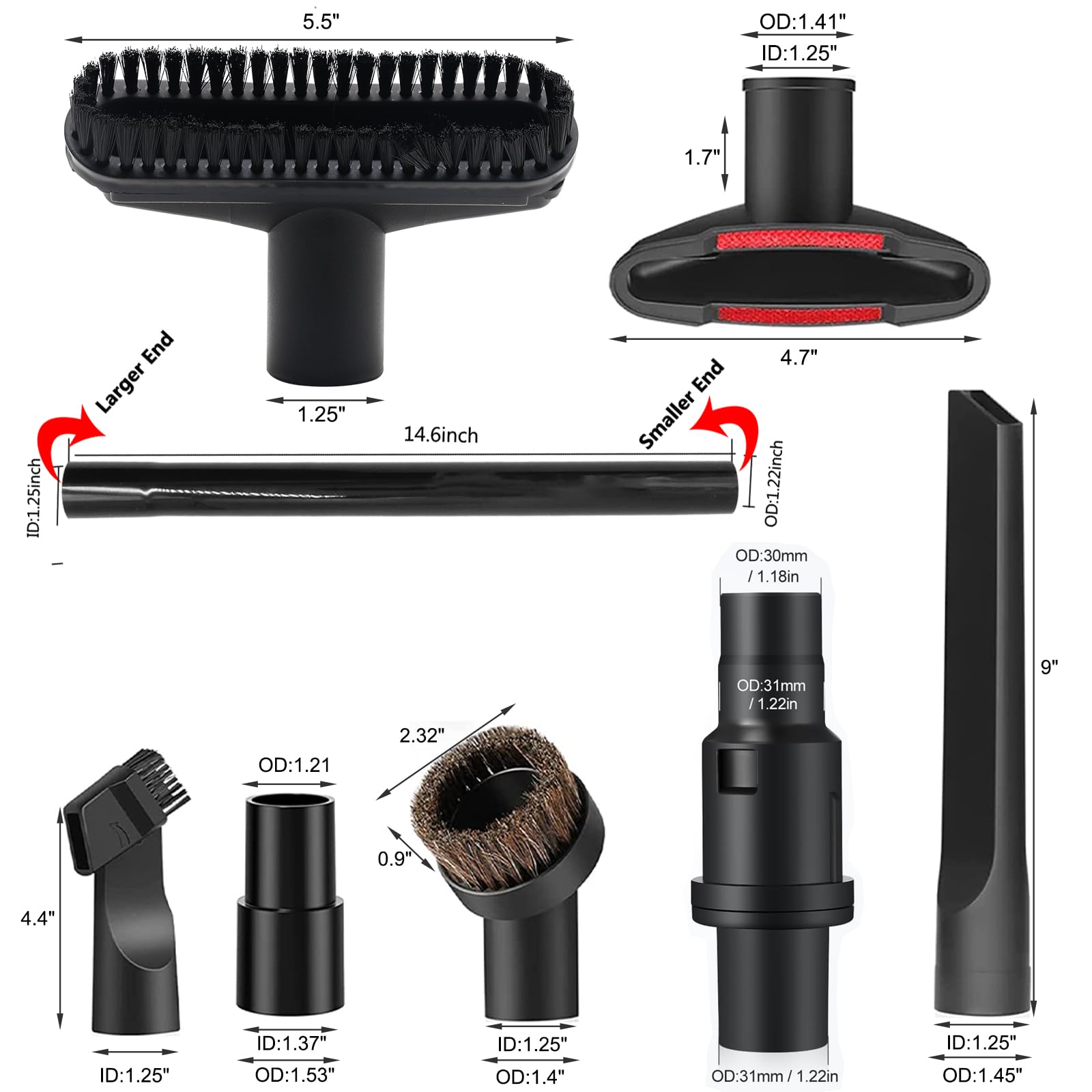 MZY LLC two-in-one small nozzle, versatile for upholstery and debris.