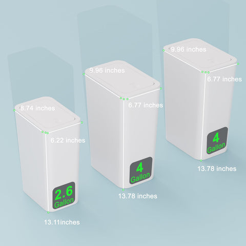 N. NETDOT 2.6-gallon trash can ideal for under-sink storage.