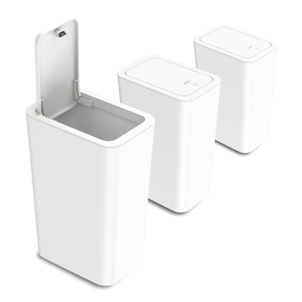 N. NETDOT 3-pack trash cans with pop-up lids for organized spaces