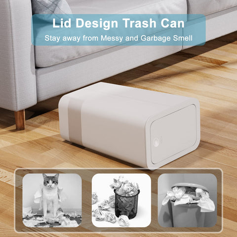 N. NETDOT 4-gallon trash can with lid suitable for kitchen or office.