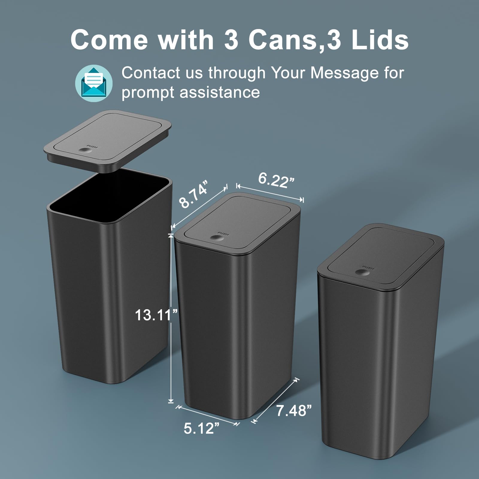 N. NETDOT ABS-material trash bin highlights durability