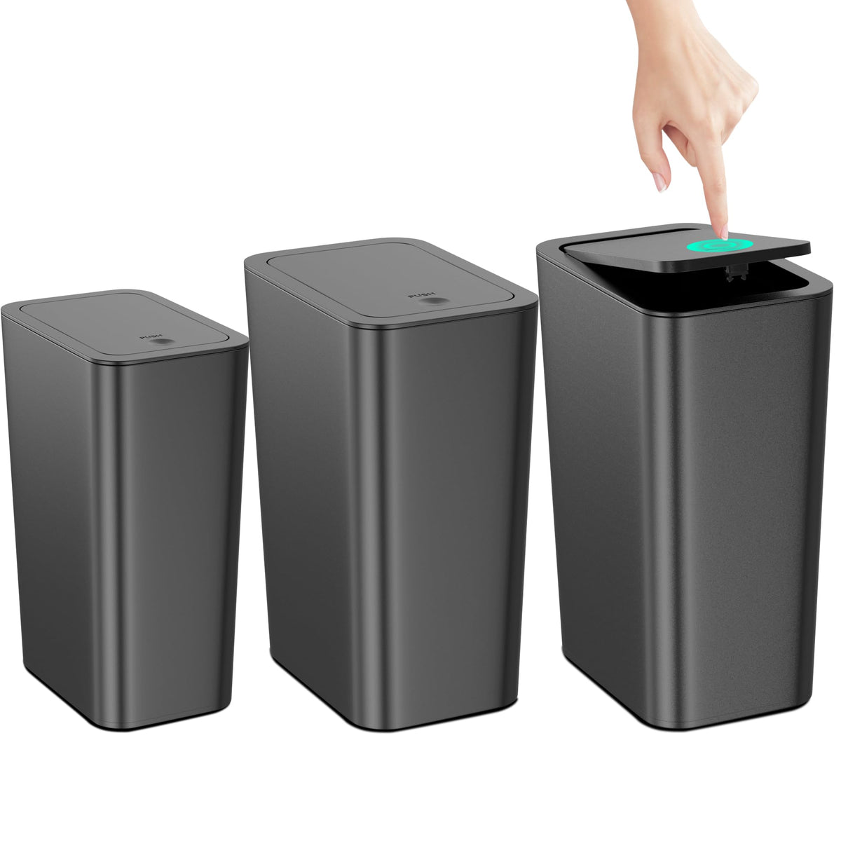 N. NETDOT bathroom trash can with lid 2.6 gal for odor control