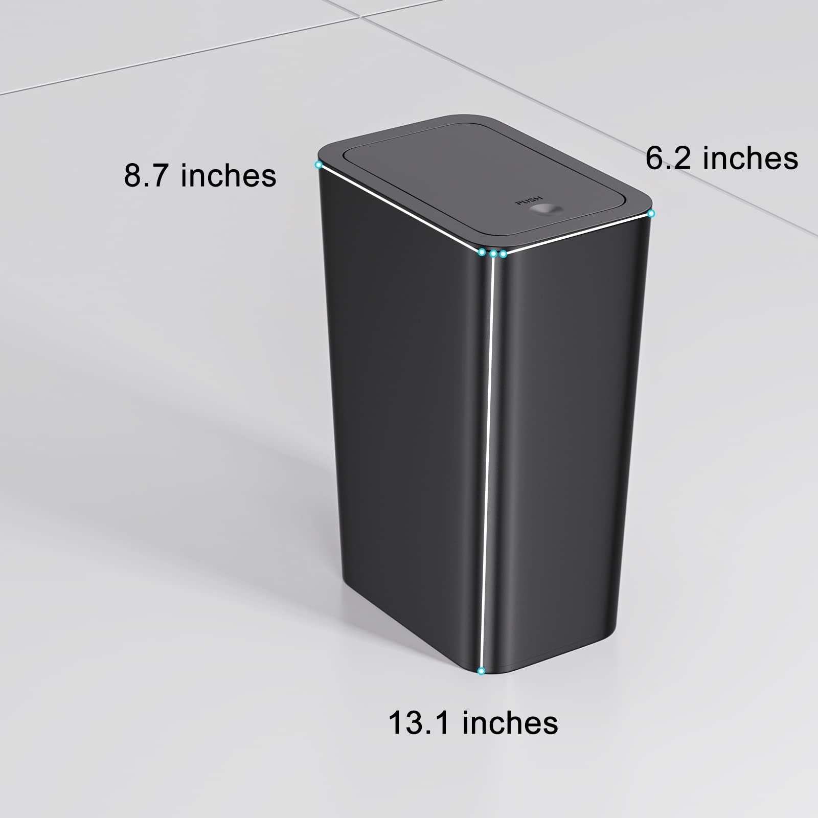 N. NETDOT bathroom trash can, pop-up lid keeps odors contained