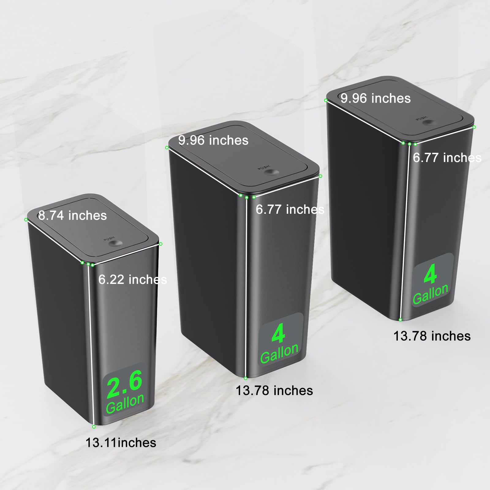 N. NETDOT easy-clean plastic trash bin simplifies maintenance and quick wipe-downs.