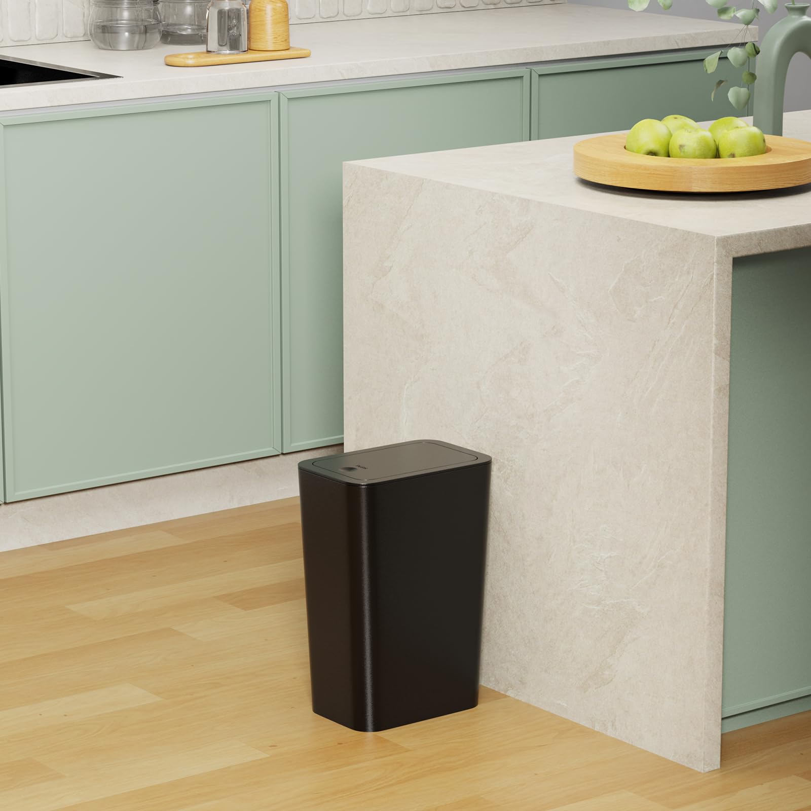 N. NETDOT easy-clean trash can, smooth surfaces for quick maintenance