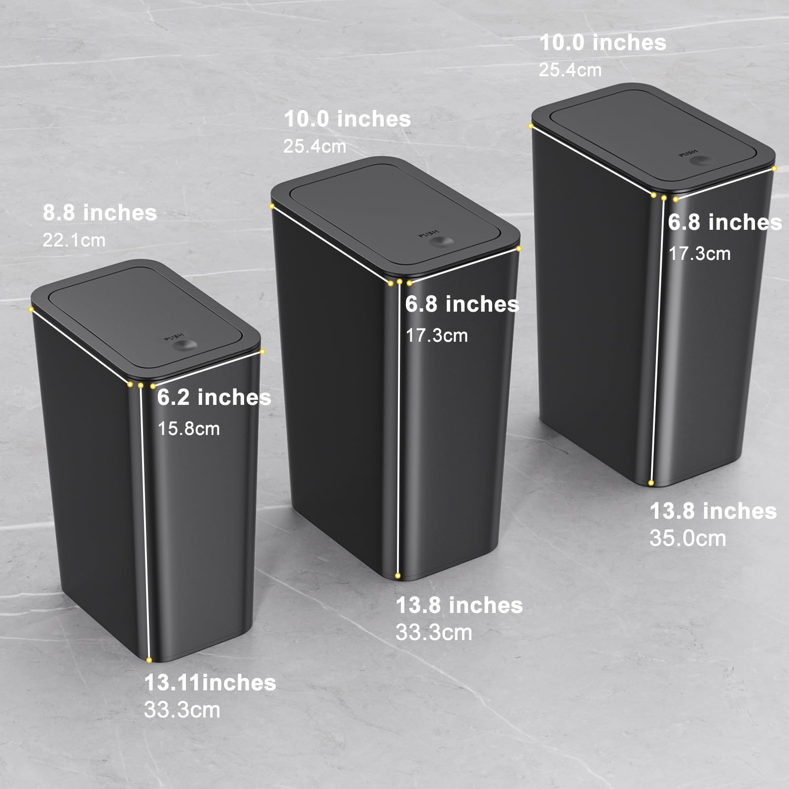 N. NETDOT versatile waste bin for office, bedroom, kitchen